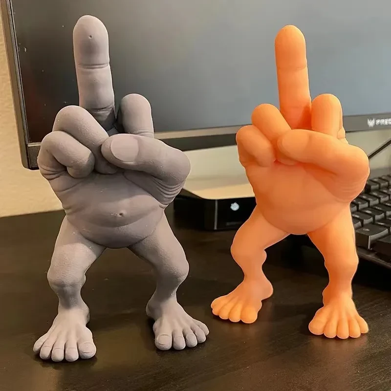Creative Funny Middle Finger Mannequin Leg Resin