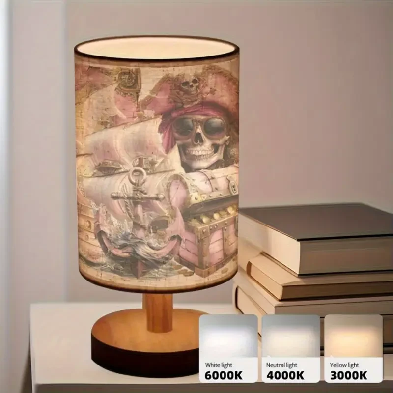 1pc Pirate-Themed Table Lamp with Adjustable Tri-Color Lighting - Elegant Home Decor for Bedroom & Living Room, Perfect Mother’s Day Gift, USB Powered, Modern Design