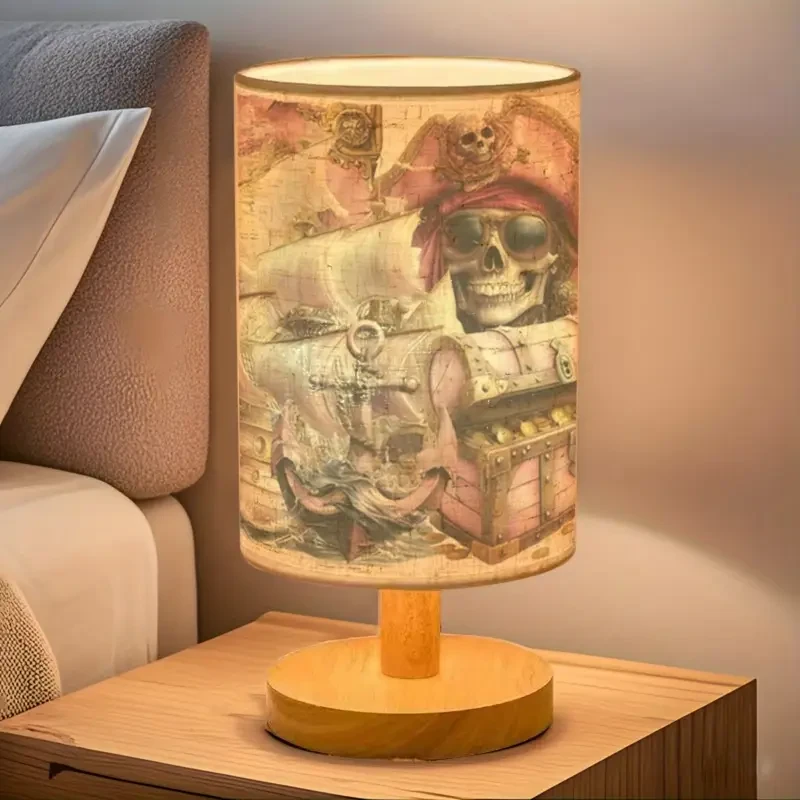 1pc Pirate-Themed Table Lamp with Adjustable Tri-Color Lighting - Elegant Home Decor for Bedroom & Living Room, Perfect Mother’s Day Gift, USB Powered, Modern Design