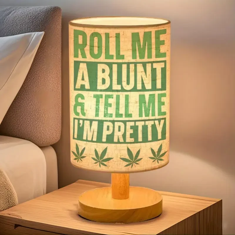 1pc Modern Stylish Table Lamp with Funny Slogan and Marijuana Leaf Design, 274.32cm Height Adjustable Lighting, USB Powered, Push Button Control, Perfect for Bedroom or Living Room, Ideal Mother’s Day Gift, Bedroom Lighting | Playful Design | USB Powered