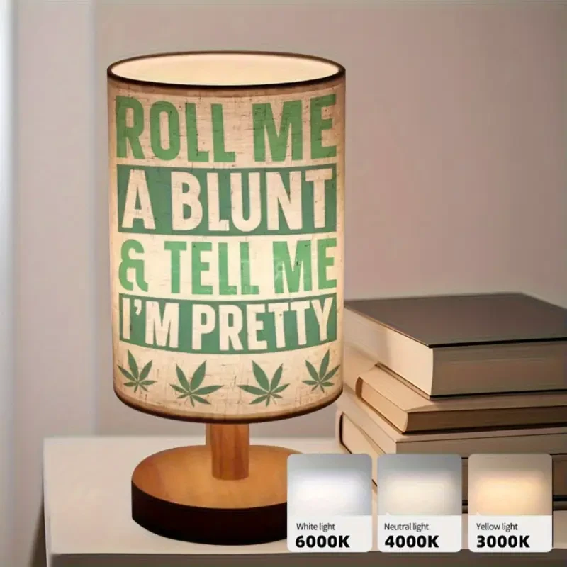 1pc Modern Stylish Table Lamp with Funny Slogan and Marijuana Leaf Design, 274.32cm Height Adjustable Lighting, USB Powered, Push Button Control, Perfect for Bedroom or Living Room, Ideal Mother’s Day Gift, Bedroom Lighting | Playful Design | USB Powered