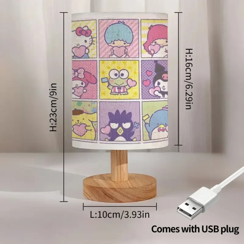 1pc Sanrio HelloKitty Melody Contemporary Art-Inspired Retro Table Lamp with Cute Character Prints, Perfect for Adding Charm to Any Room, Mother’s Day Gift Suitable for Bedroom and Living Room, Tri-Color Adjustable Lighting up to 274.32 cm High