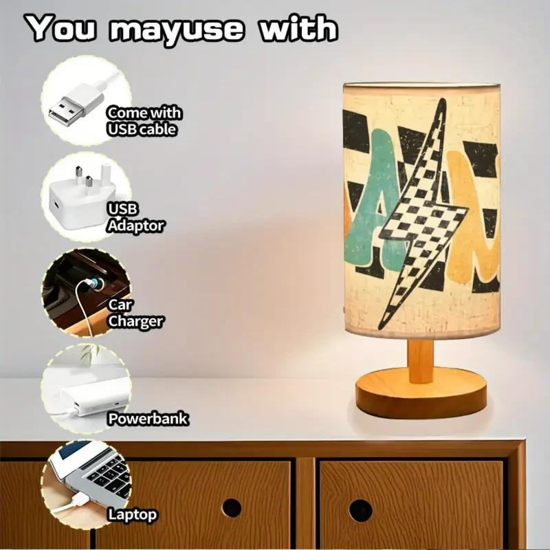 1pc Retro Lightning Bolt Table Lamp - Stylish & Affordable Home Decor, Adjustable Tri-Color Lighting, 274.32cm Height, Modern Design with Bold "P" Lettering, Perfect for Bedroom & Living Room, Ideal Mother’s Day Gift, Desk Lamp for Home Decor