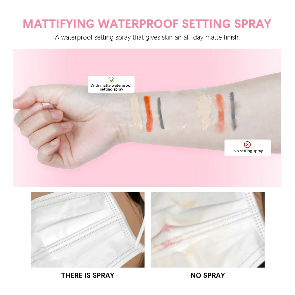 Mattifying Waterproof Setting Spray – Glossy Matte Base Makeup Control Oil
