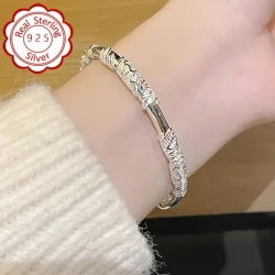 1Pcs Women Fashion Bracelet - Vintage Floral Elegant 925 Sterling Silver Bracelet, Perfect for Birthday, Christmas, New Year, and Valentine’s Day Gift Giving