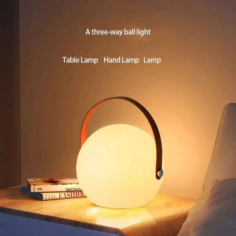 3-Way LED Sphere Light with Remote Control – Portable USB Rechargeable Table Lamp, Hand Light, and Wall Hanging Light in One, Warm Glow for Indoor & Outdoor Use