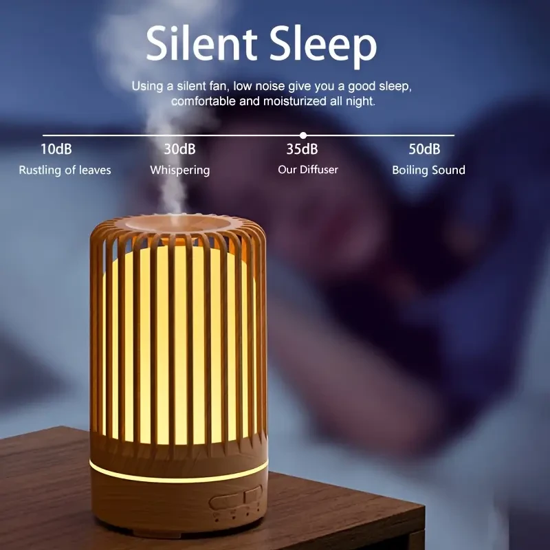 Soundwave Technology Aroma Diffuser Humidifier with 7-Color LED Lights – USB Powered, Mini Essential Oil Diffuser for Bedroom, Office, Cafe & Yoga, Birdcage Design, Timer Setting, 150ml