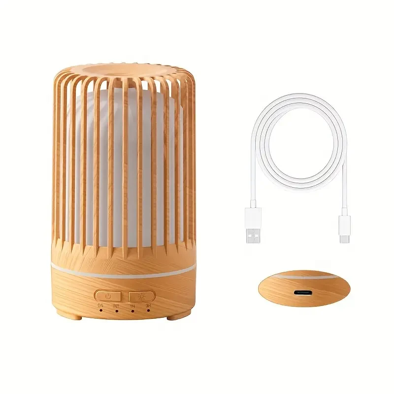 Soundwave Technology Aroma Diffuser Humidifier with 7-Color LED Lights – USB Powered, Mini Essential Oil Diffuser for Bedroom, Office, Cafe & Yoga, Birdcage Design, Timer Setting, 150ml