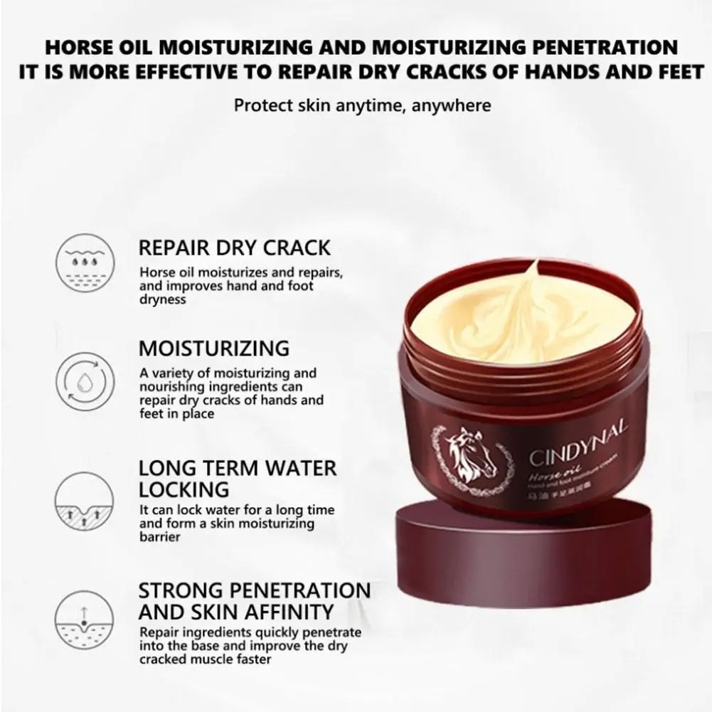 120g Horse Oil Hand and Foot Cream – Hydration and Moisturizing for Fall and Winter