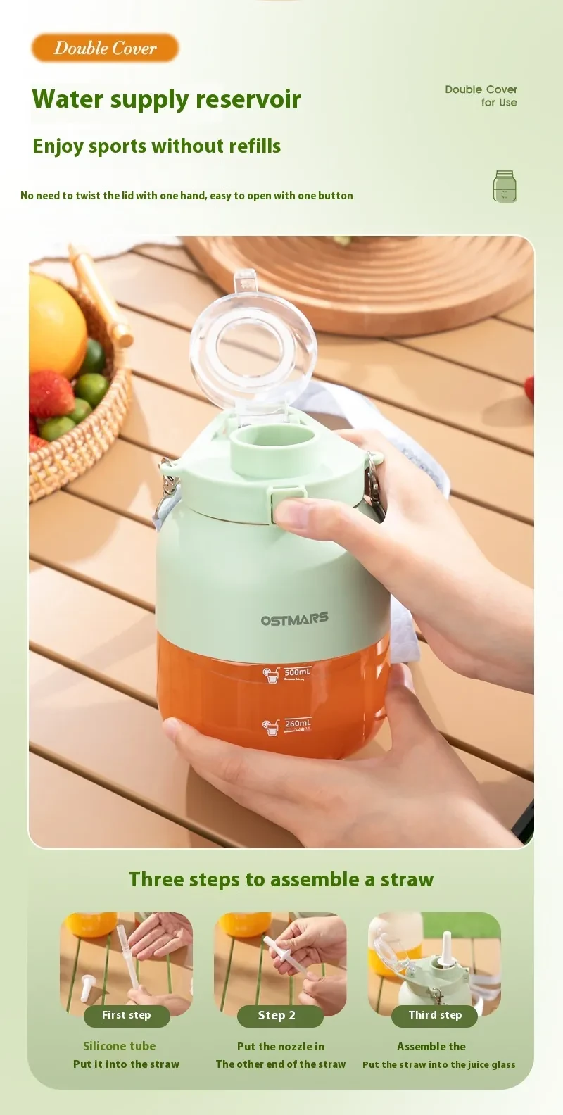 OSTMARS Juicer Portable Small Fruit Blender Household Automatic Juicer Juicer Cup Tons Cup