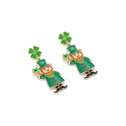 Irish Carnival Green Elf Earrings