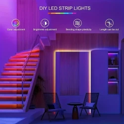 199.9/500.13 cm RGB Smart LED Strip – 5V-3535 Indoor/Outdoor Strip with 3-Key Remote Control, Battery Box (No Battery Included), Perfect for Bedroom, Living Room, Party Decoration, Ideal Gift
