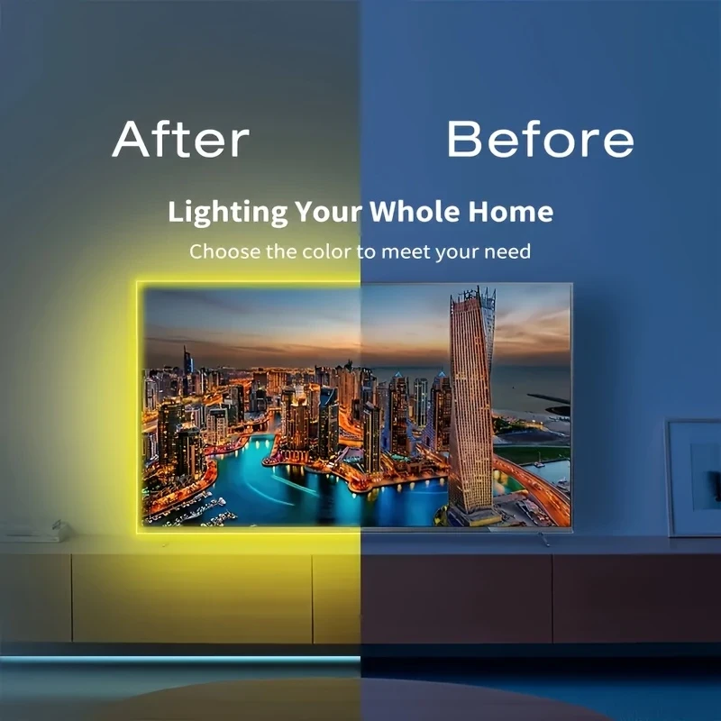 199.9/500.13 cm RGB Smart LED Strip – 5V-3535 Indoor/Outdoor Strip with 3-Key Remote Control, Battery Box (No Battery Included), Perfect for Bedroom, Living Room, Party Decoration, Ideal Gift
