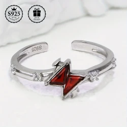Adjustable S925 Silvery Ring with Elegant Blue Triangle Zirconia Faux Gemstones – Perfect for Engagement, Weddings, Gifts, and Everyday Elegance