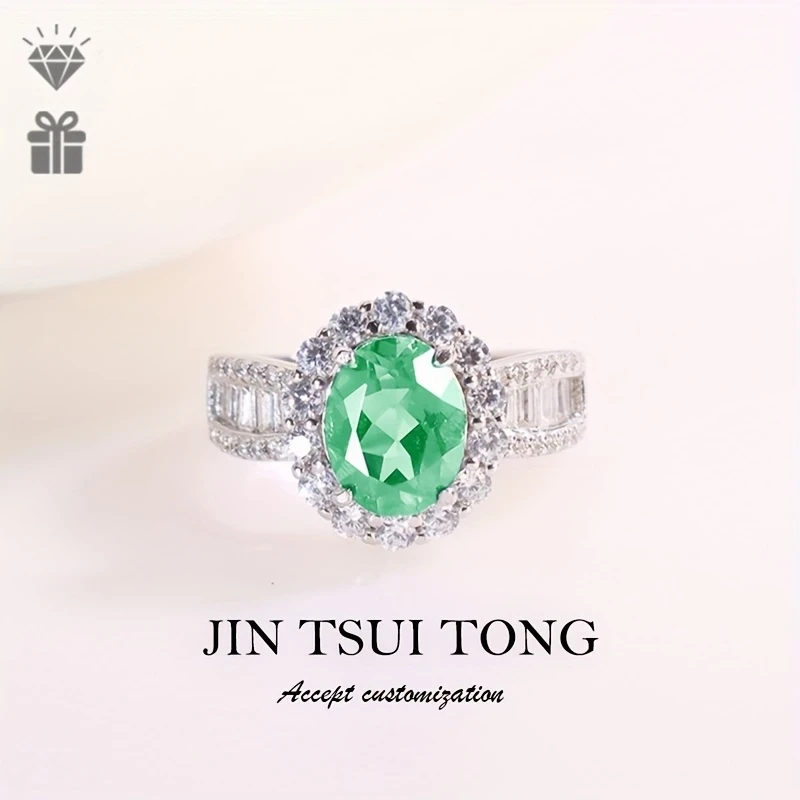 Elegant S925 Silver Ring with 0.4 Carat Green Gemstone – Vintage Arabian Style, Perfect for Daily Wear, Parties, and Holidays, Ideal Gift for Women