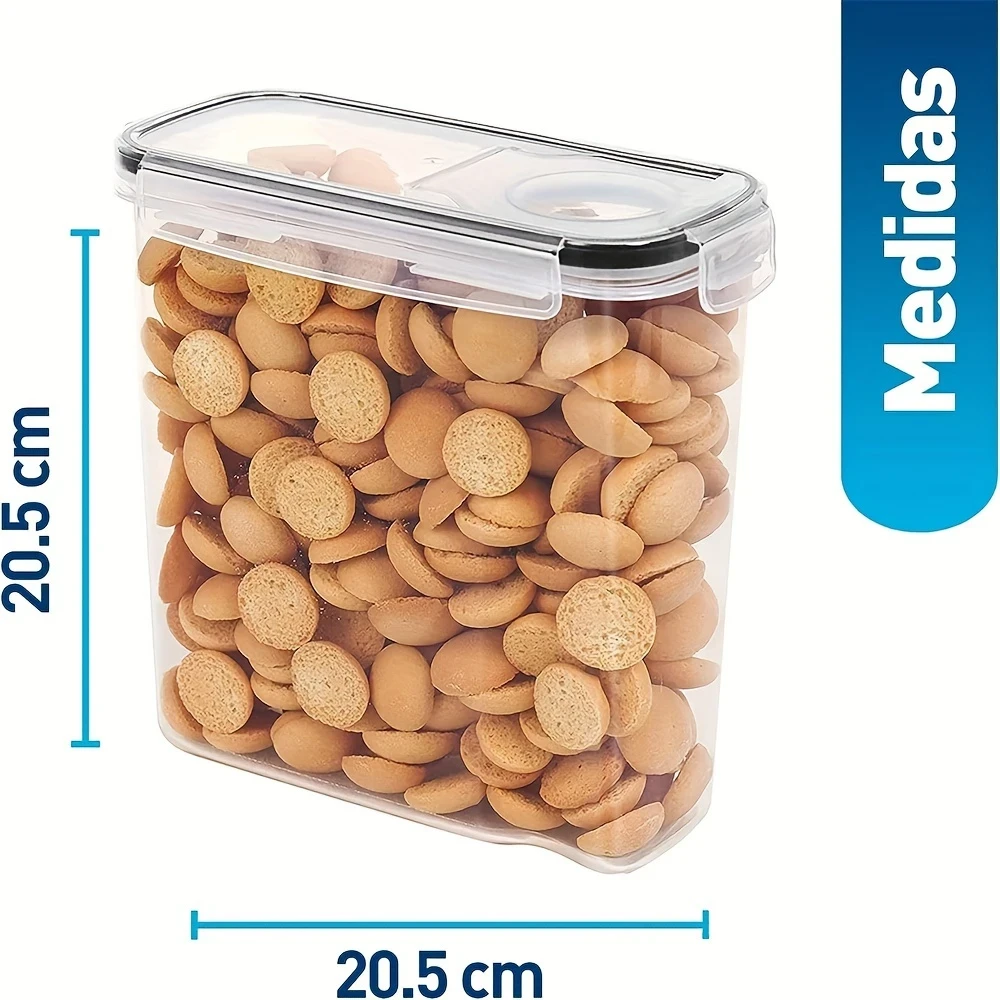 4-Piece 2.5L Airtight Kitchen Storage Containers Set – Clear, BPA-Free, Leak-Proof, Stackable, and Space-Saving Storage for Dry Goods, Nuts, Beans, Cereals, Snacks, Flour, Sugar, Coffee, Tea, and Pet Food