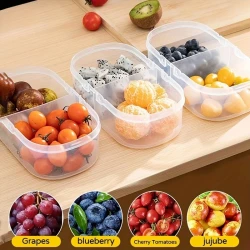 2pcs Multi-Functional Food Storage Containers – Portable 2-Compartment Organizer for Spices, Snacks & Fruits – Perfect for Home, Restaurant, Office Parties & Gifts