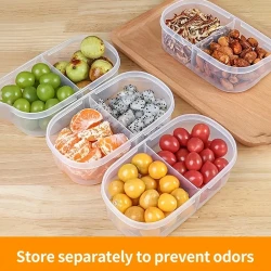 2pcs Multi-Functional Food Storage Containers – Portable 2-Compartment Organizer for Spices, Snacks & Fruits – Perfect for Home, Restaurant, Office Parties & Gifts