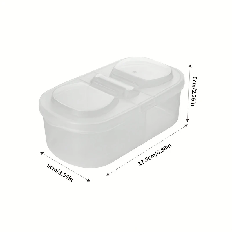 2pcs Multi-Functional Food Storage Containers – Portable 2-Compartment Organizer for Spices, Snacks & Fruits – Perfect for Home, Restaurant, Office Parties & Gifts