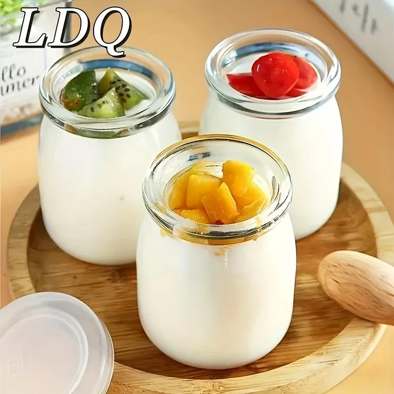 10pcs Reusable Glass Yogurt Containers – Heat Resistant, Durable, Ideal for Healthy Snacking & Meal Prep, Includes Colorful Parfait Jars
