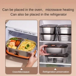 BAIJL Stainless Steel Lunch Box Set with Leak-Proof Seals, Stackable, Dishwasher Safe – Microwave & Oven Safe, Round Food Storage Containers for Work, Adult Bento Box, Outdoor Camping