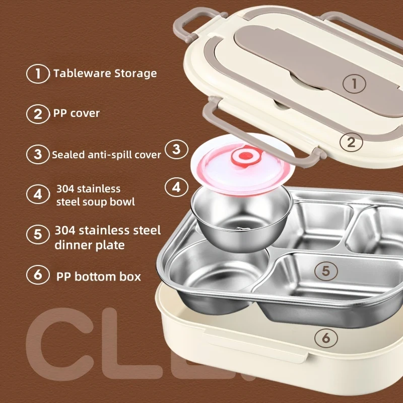 304 Stainless Steel Bento Box with Insulation Bag – Single Layer, Ideal for Student and Outdoor Meal Take