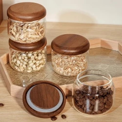 4 Small Glass Storage Jars with Airtight Lid – Perfect for Kitchen & Dining Room Organization