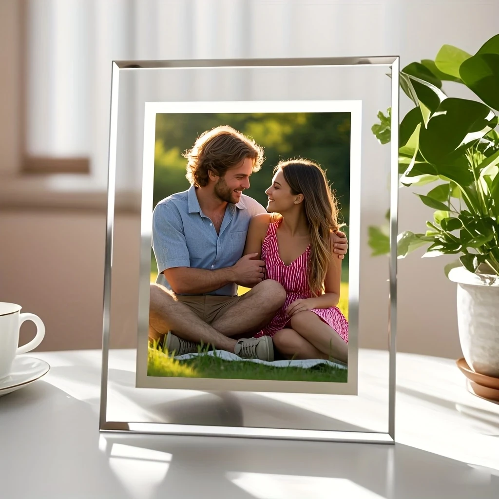 1pc Customizable Glass Photo Frame – A Personal Touch for Your Favorite Memories