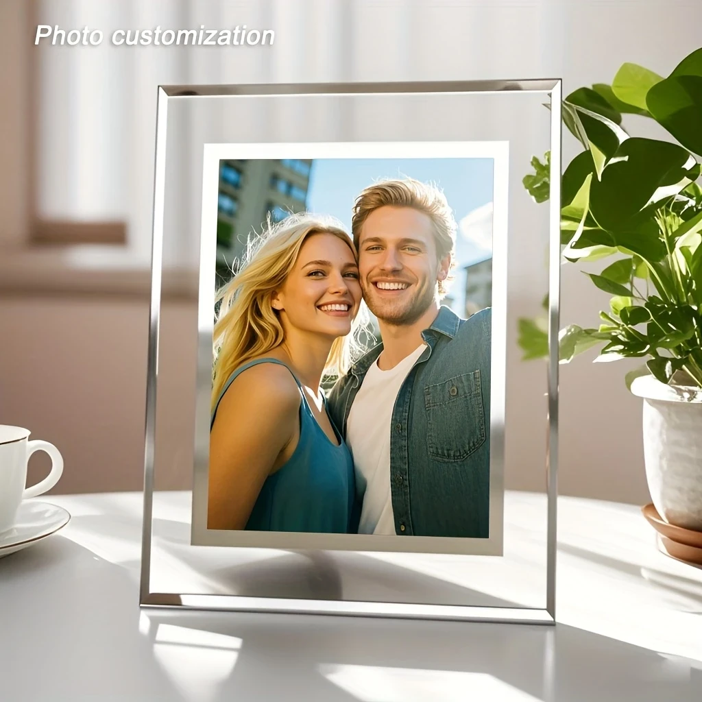 1pc Customizable Glass Photo Frame – A Personal Touch for Your Favorite Memories