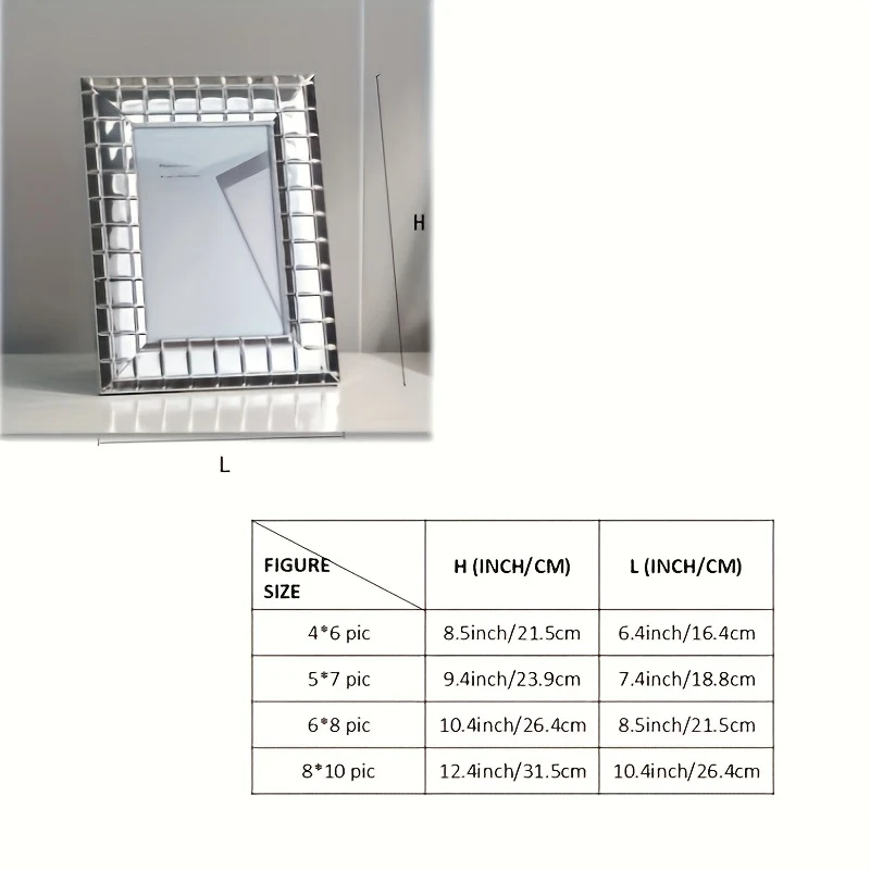 6-inch and 7-inch European-style High-end Exquisite Metal Iron Photo Frames with Stands – Silvery Framed Luxury Glass Photo Frame for Portraits & Landscapes, Perfect for Festival Gifts & Precious Photo Memories