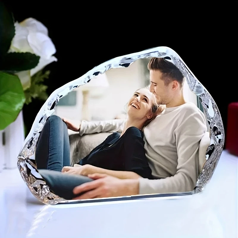 Personalized Glass Photo Frame Decoration – Customizable Photo Frame for Bedroom, Living Room, Office Home Décor, Ideal Gift for Friends, Family, Wife, Valentine’s Day, Thanksgiving, Christmas, Mother’s Day, Father’s Day, Souvenir, Party Gift