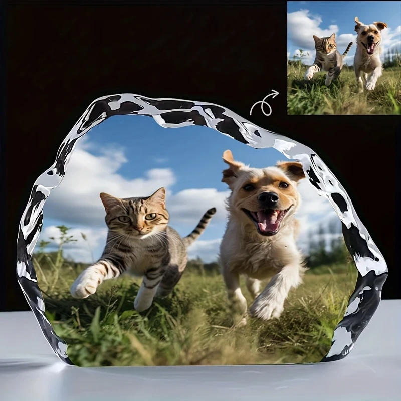 Personalized Glass Photo Frame Decoration – Customizable Photo Frame for Bedroom, Living Room, Office Home Décor, Ideal Gift for Friends, Family, Wife, Valentine’s Day, Thanksgiving, Christmas, Mother’s Day, Father’s Day, Souvenir, Party Gift
