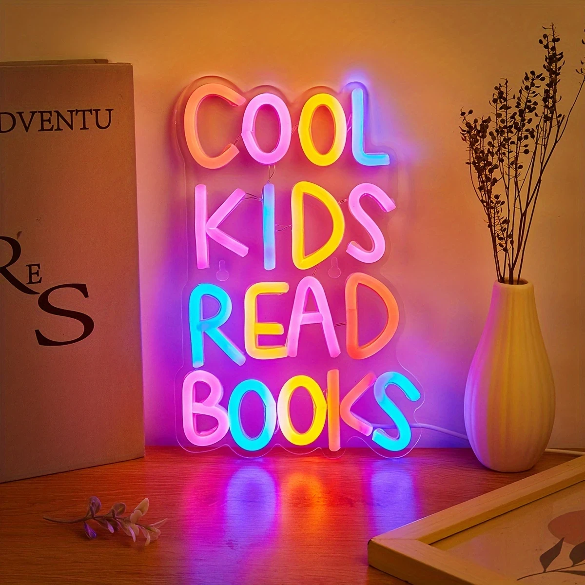 Cool Youngsters Read Books LED Neon Sign – USB Powered Wall Art