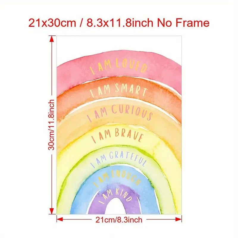 Inspirational Watercolor Rainbow Wall Art Print – A Splash of Positivity for Your Space