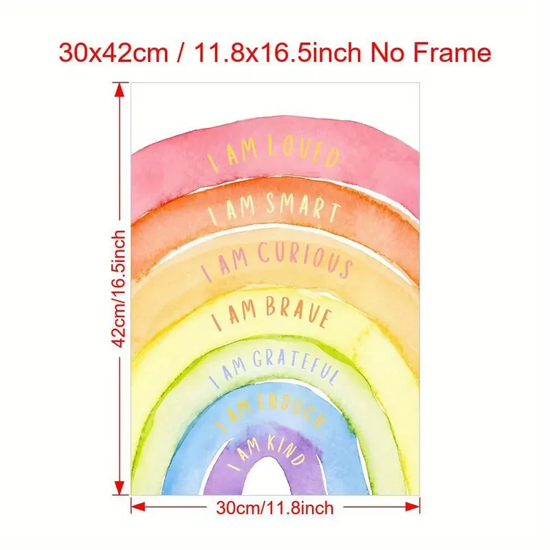 Inspirational Watercolor Rainbow Wall Art Print – A Splash of Positivity for Your Space