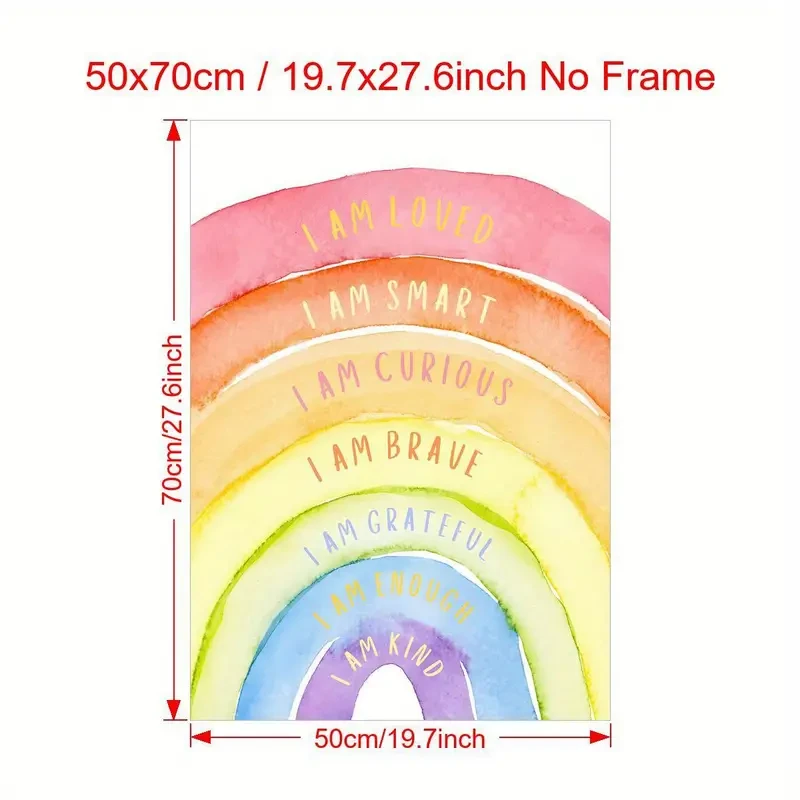 Inspirational Watercolor Rainbow Wall Art Print – A Splash of Positivity for Your Space