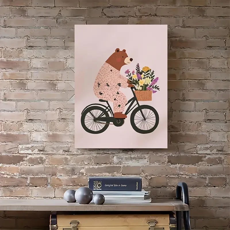 1pc Nursery Bear Wall Art – Charming Artwork for Youngsters' Rooms and Home Decor