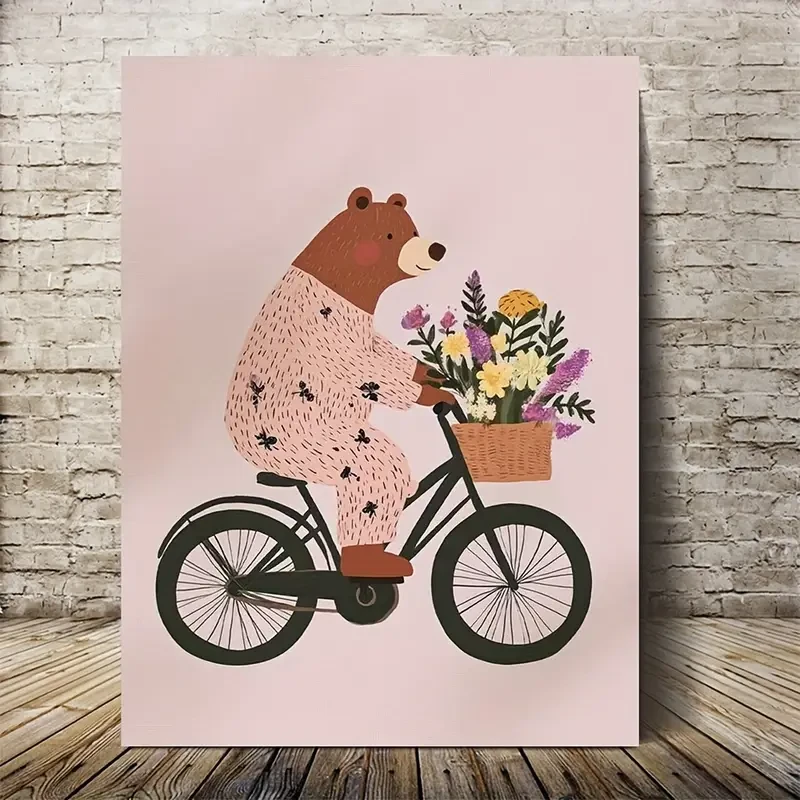 1pc Nursery Bear Wall Art – Charming Artwork for Youngsters' Rooms and Home Decor