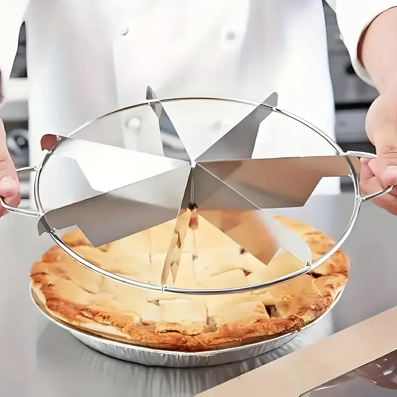 8-Slice Stainless Steel Cake and Pie Slicer – Perfect for Precise Portioning of Cakes, Pies, and Pastries
