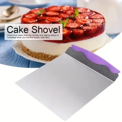 1pc Cake Safe Lifter, Stainless Steel Pizza Transfer Shovel, Square Cake Tray, Moving Plate Tool – Essential Kitchen Gadget for Precision and Ease