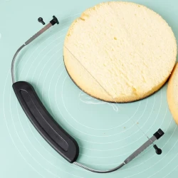 1pc DIY Cake Layering Tool for The Kitchen – Stainless Steel Cake Leveling Tool, Adjustable Cake Slicer with Handle