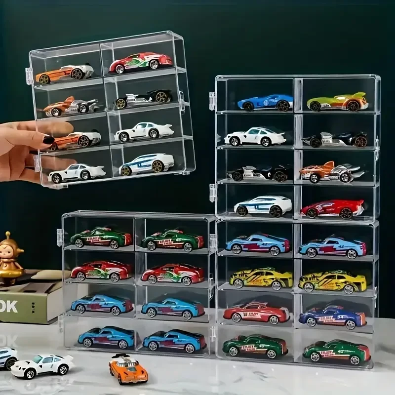1pc 1/64 Scale Toy Cars Acrylic Display Case – Perfect Showcase for Mini Toy Cars & Figures