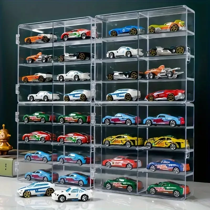 1pc 1/64 Scale Toy Cars Acrylic Display Case – Perfect Showcase for Mini Toy Cars & Figures