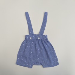 Bloomers with Suspenders and T-Shirt | Blue