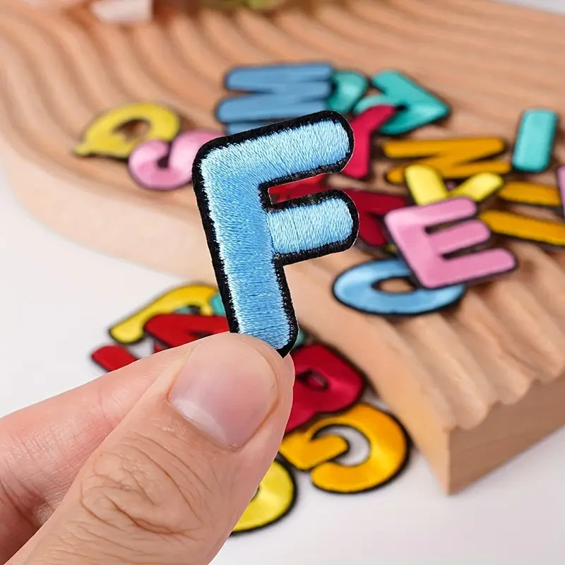 26-Alphabet Embroidered Patches Set – Cartoon Letter A-Z Iron-On Appliqués for DIY Crafts