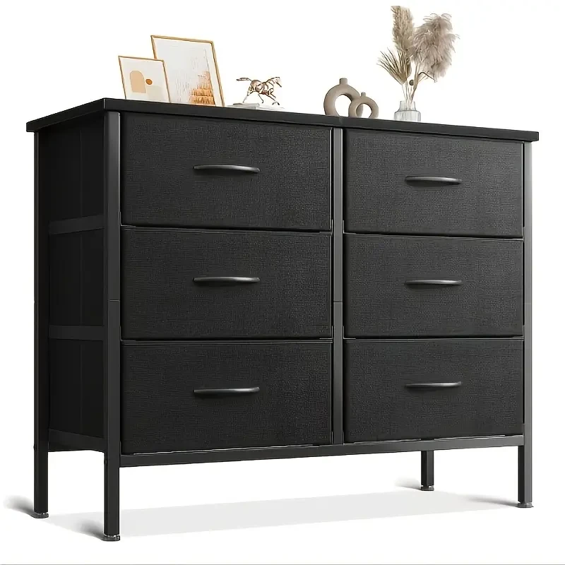 1pc Fabric Drawer Dresser for Bedroom Dresser TV Stand with 6 Storage Drawers – Perfect Closet Organizer for Clothes