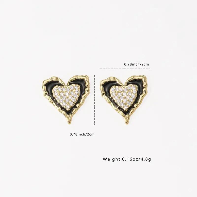 1 Pair of Women’s Fashion Earrings – Heart-Shaped, Stainless Steel, Hypoallergenic – Perfect for the Beach, Party, and Vacation