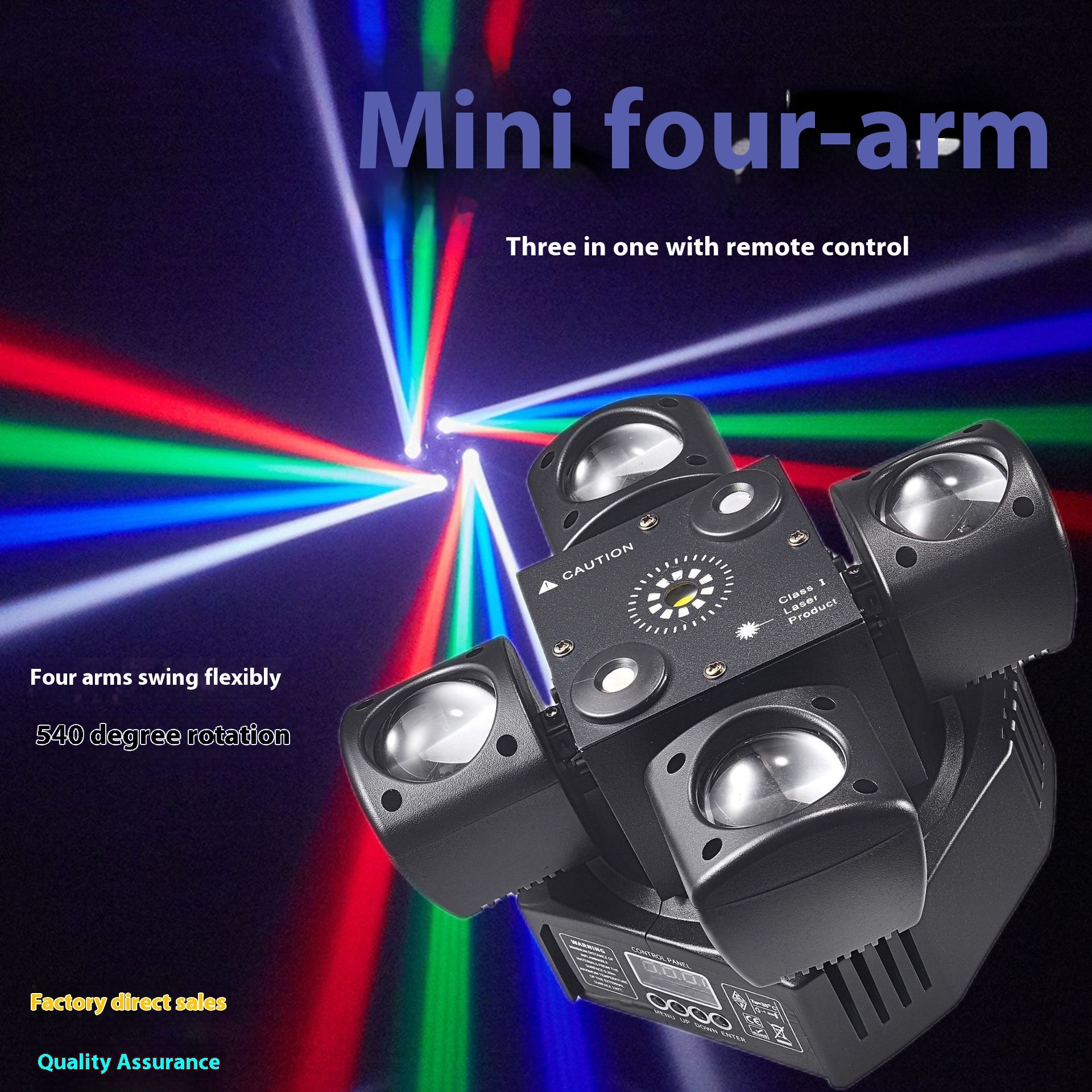Mini Four Armband Remote Control LED Colorful Rotating Stage Lights
