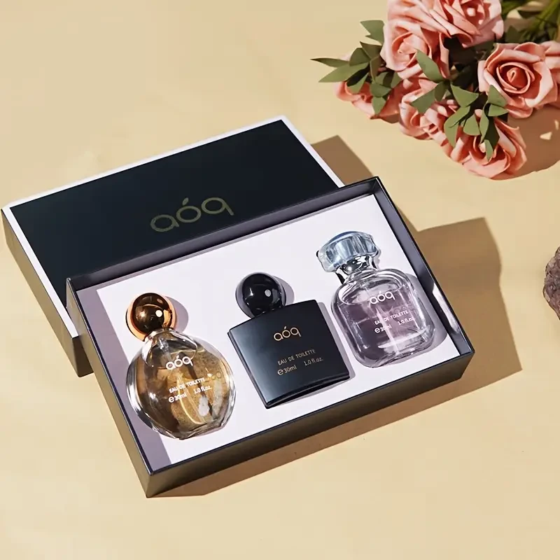 AOQ Paris Night Perfume Gift Box – 3 Bottle Women's Perfume Set, Sexy Vanilla Sweet Body Spray, Rich and Light Scent, Long-Lasting Fragrance