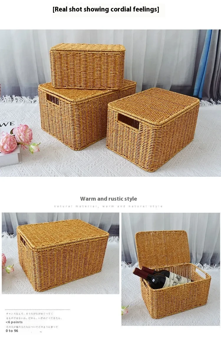 Rattan Storage Basket Finishing With Lid